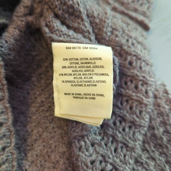 Angel Of The North Anthropologie Sweater Womens XS Brown Cowl Neck Waffle - Picture 5 of 6